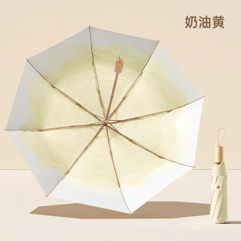 50% Off Hand-opened Mini Sun Umbrella Sunscreen Parasol Small Gold Flat Umbrella Gold Glue Thumb Umbrella Folding Pocket Umbrella