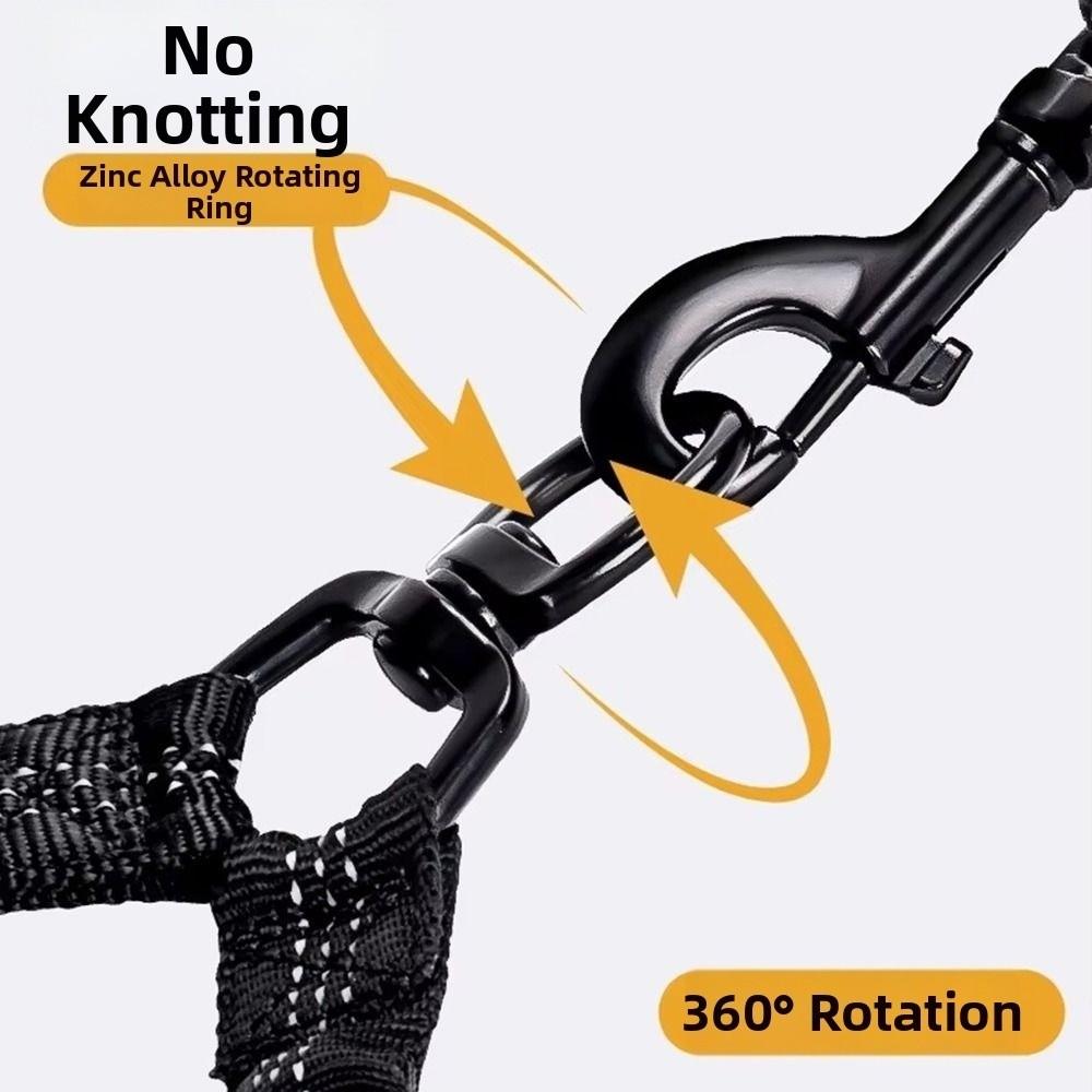 Reflective Double Head Pet Rope 360 Swivel Two Dog Lead Rope Dual Dog Leash Medium Dogs