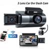 Детектор движения Автомобильная камера Черный ящик Dash HD 1080P Cam Dashcam G-Sesor 360 ° Объектив Вращение DVR 3 дюйма с WiFi Ночное видение