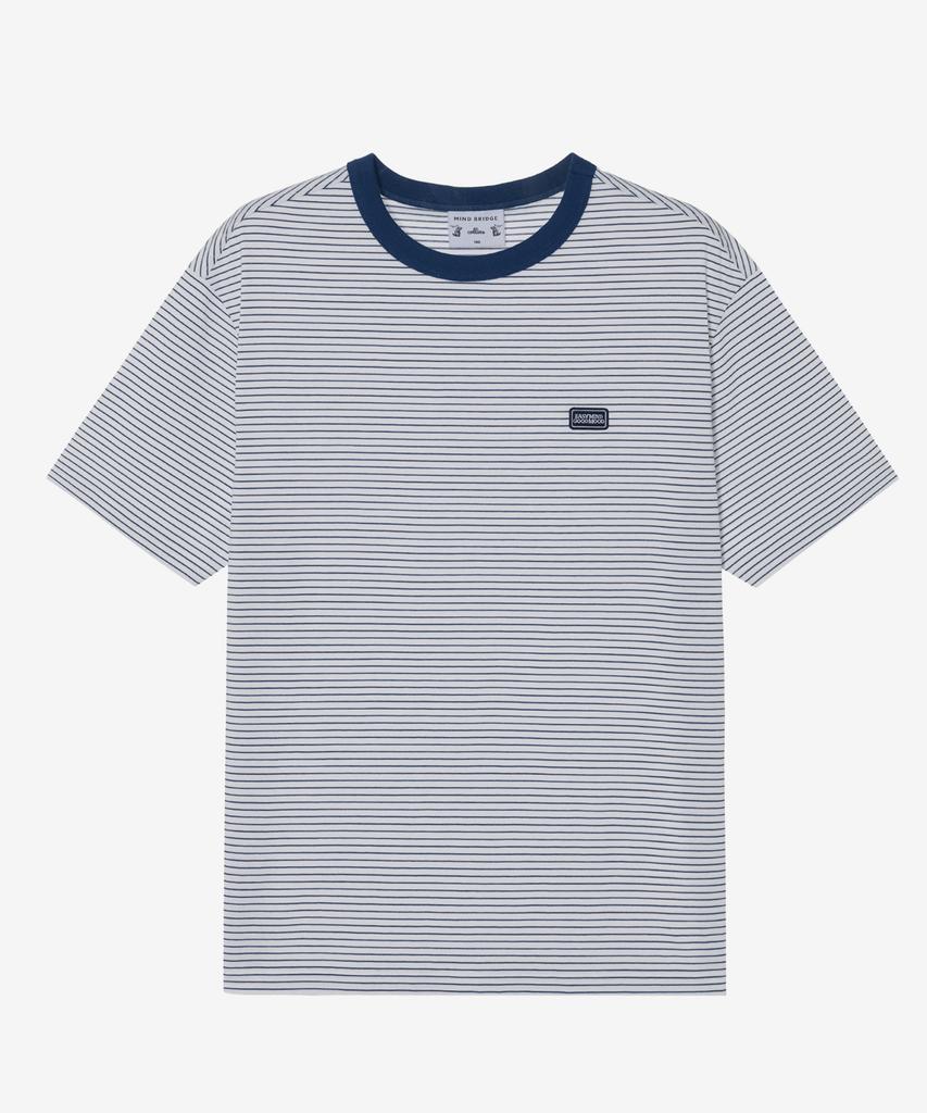MINDBRIDGE [Collins] Cool Pin Stripe Oversized T-Shirt - 2 Colors