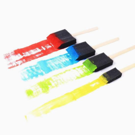 4 шт. пенопластовые кисти для рисования, черная губчатая кисть для рисования, окрашивания, ремесла, художественного ремонта, адсорбционная губка