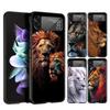 Жесткий ПК чехол для телефона Samsung Galaxy Z Flip 7 6 5 4 Черная крышка для Galaxy Z Flip 3 Складной Ударопрочный The Lion Fundas Capas