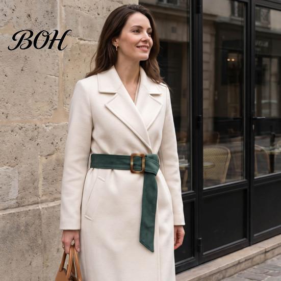 Adjustable Waist Strap for Overcoat Woolen Belt Women, Wide Double-Sided Brushed Coat Replacement Slimming Cincher Women Belt, Solid Color Stylish