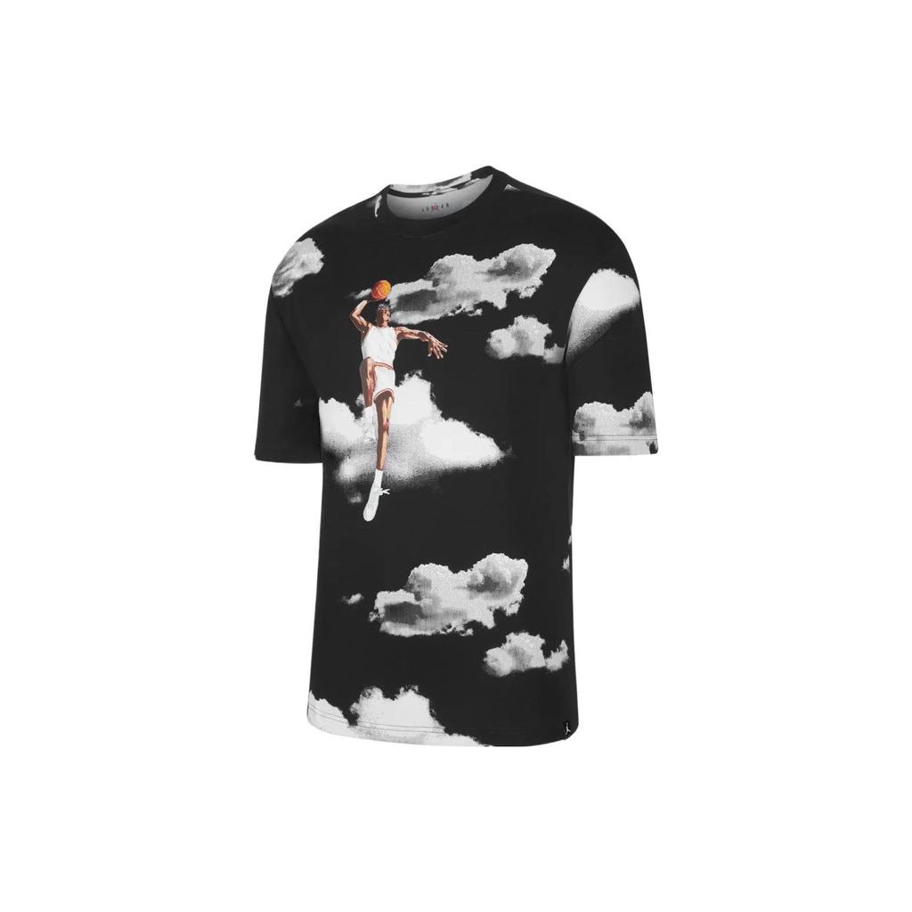 Jordan Casual Print Crew Neck Short Sleeve T-Shirt Men Tops Black DM1437-010