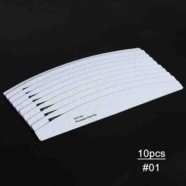 10 шт. косметические шлифовальные пилочки для ногтей 180/240 салонные инструменты для дизайна ногтей Маникюрные пилочки для ногтей и буфер для ногтей