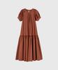 General Idea Puff Sleeve Pintuck Long Dress [Brick] / Gf2Lop520
