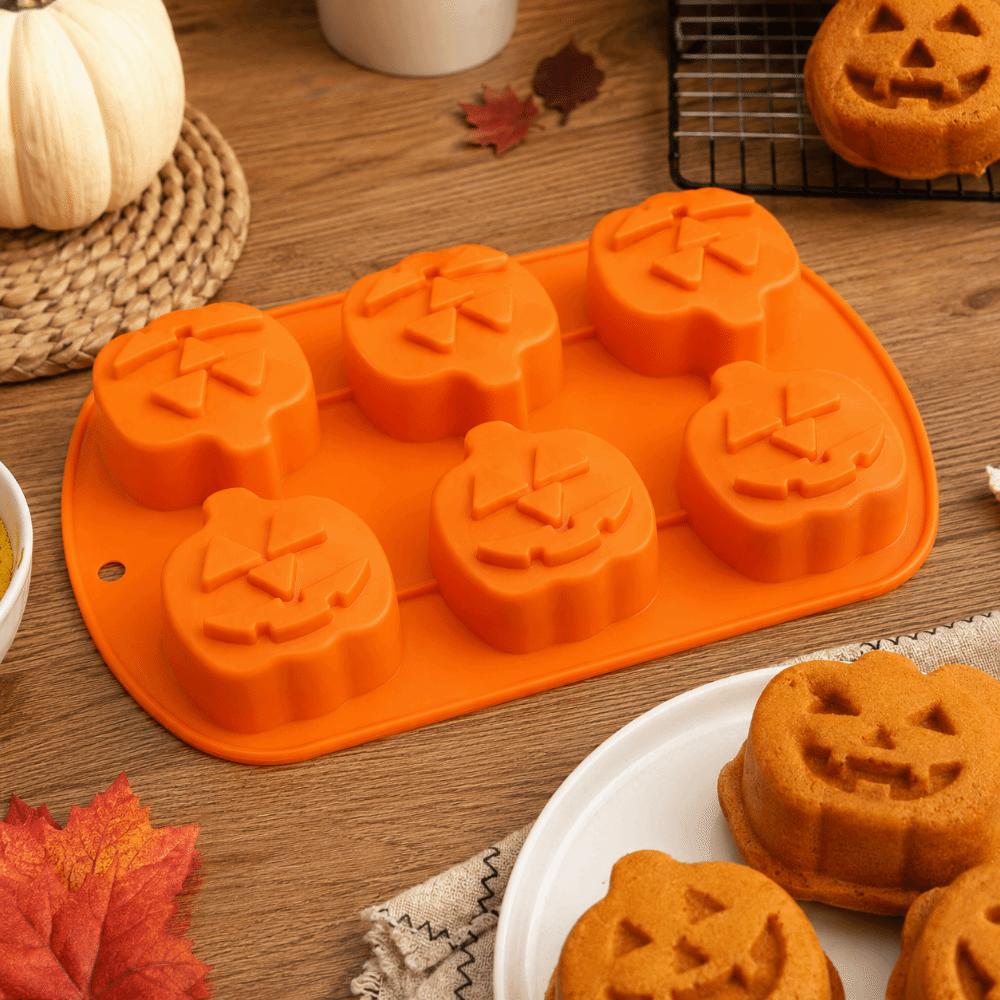 1/2Pcs Flexible Pumpkin Baking Mold 3D Silicone Baking Mold Halloween Cake Mold Kitchen Bakeware