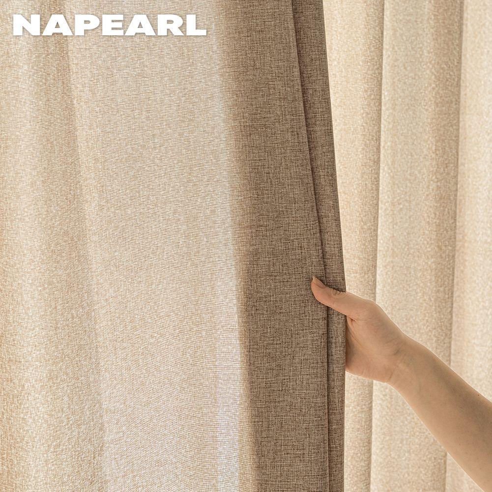 1 шт. NAPEARL Шторы в кремовом стиле, полузатемняющие, японский имитация льна, плотные шторы для спальни, гостиной, балконного окна, для домашнего декора