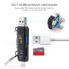 Кардридер 5 в 1 Type C OTG USB2.0 Многофункциональный для карт памяти Micro SD(черный )