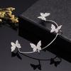 Korean Sparkly Rhinestone Butterfly Ear Cuff Clip - No Piercing Fairy Style Earrings