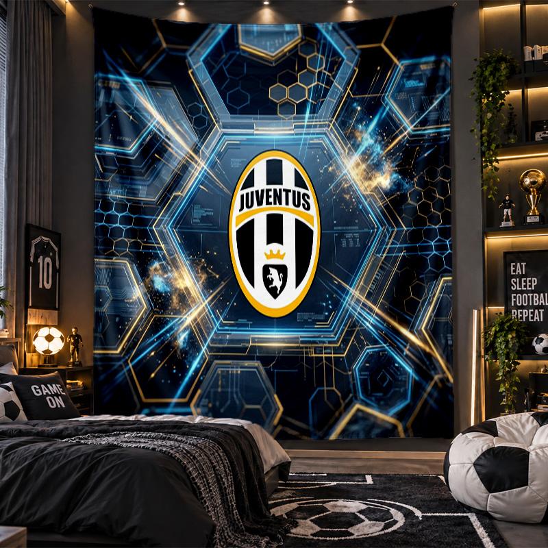 Wall Hanging Tapestry Juventus FC Print Cloth for Living Room Bedroom Home Decor