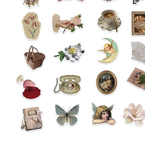 50 шт./компл. наклейки, винтажные граффити, сделай сам, водонепроницаемые, самоклеящиеся, отличная липкость, противоскользящие, съемные, разные узоры, прозрачный принт, гитара