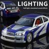 1/24 M3 GTR E46 Металлическая литая модель автомобиля Звук и свет Симуляция Оттяжка Мальчик Игрушечная машина Настольный дисплей Украшение Подарок на день рождения