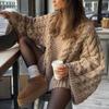 Fashion Knitted Women Sweater Loose High Neck Long Sleeve Sweater Female Autumn Winter Oversized Lady Pullovers Outwear