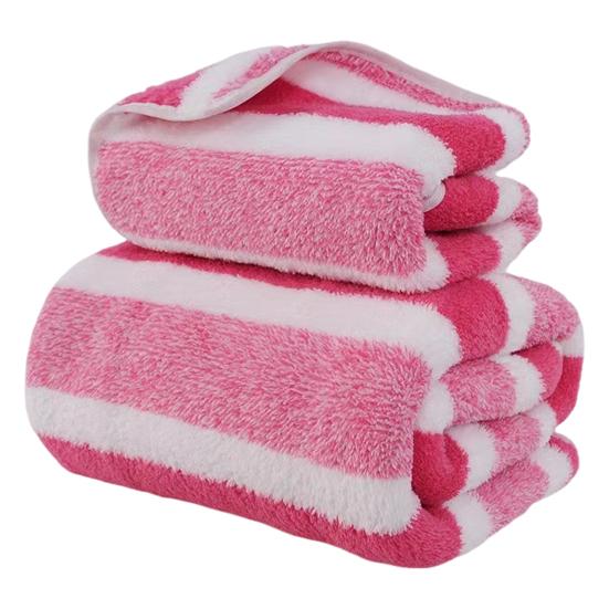 Коралловый флисовый комплект полотенец полосатое впитывающее банное полотенце безворсовое устойчивое к выцветанию полотенце для душа для ежедневного использования у бассейна в спа