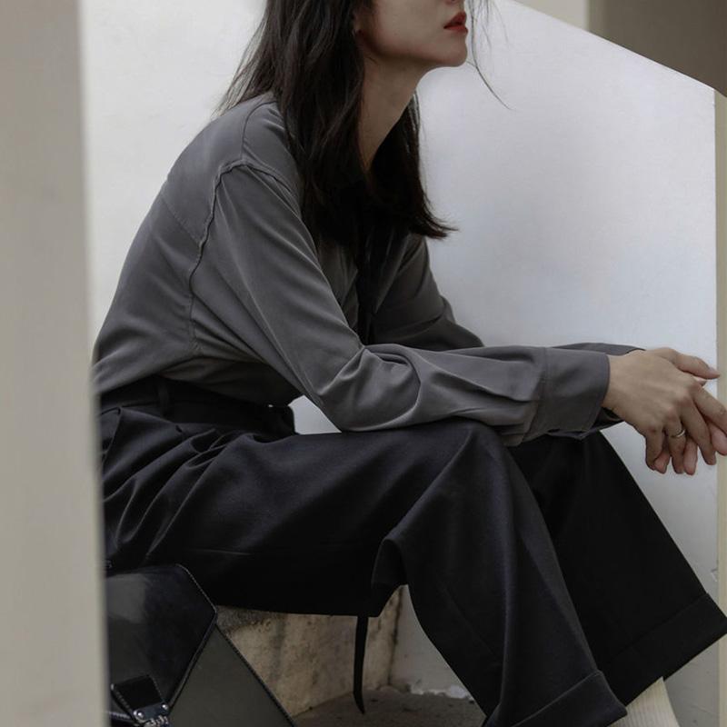 Винтажные женские блузки в стиле Харадзюку, шикарные базовые рубашки с длинными рукавами в корейском стиле и галстуком, свободные Эстетические женские повседневные рубашки в стиле ретро