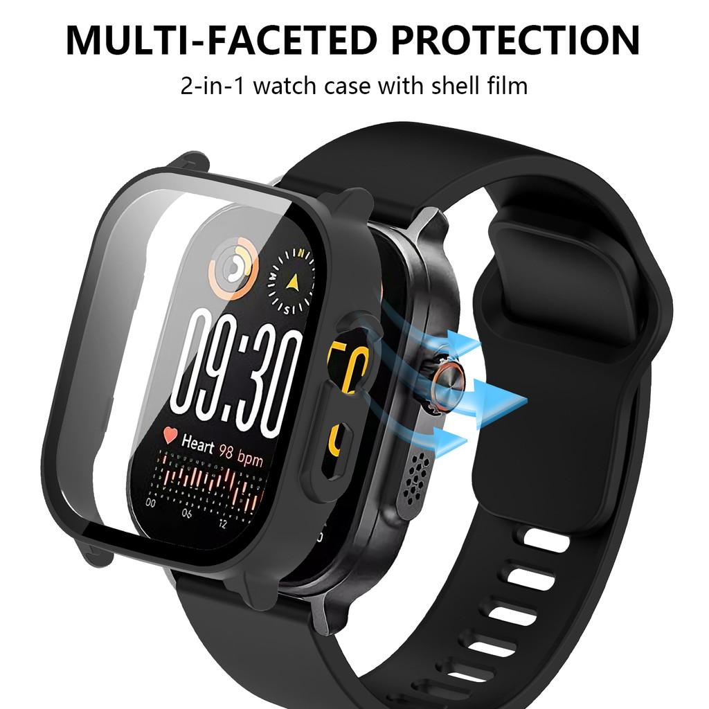 For Realme Watch5 PC Case with Tempered Glass Screen Protector and Silicone Strap Band Full Protection Cover for Realme
