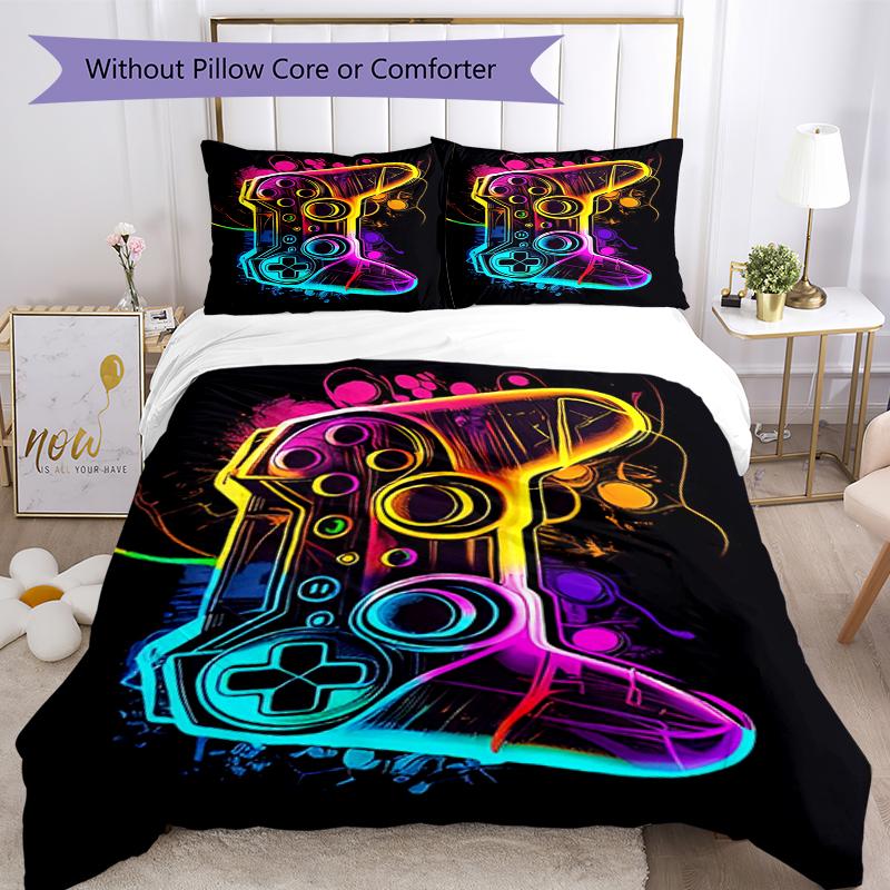 3pcs Game Controller Bedding Set Duvet Cover Closure Includes 1 Duvet Cover & 2 Pillowcases, Soft and Comfortable for All Seasons.