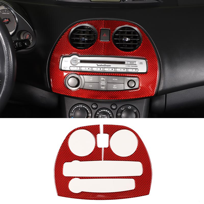Углеродное волокно автомобиля внутренняя центральная панель управления отделка выход CD кондиционер крышка наклейка для Mitsubishi Eclipse