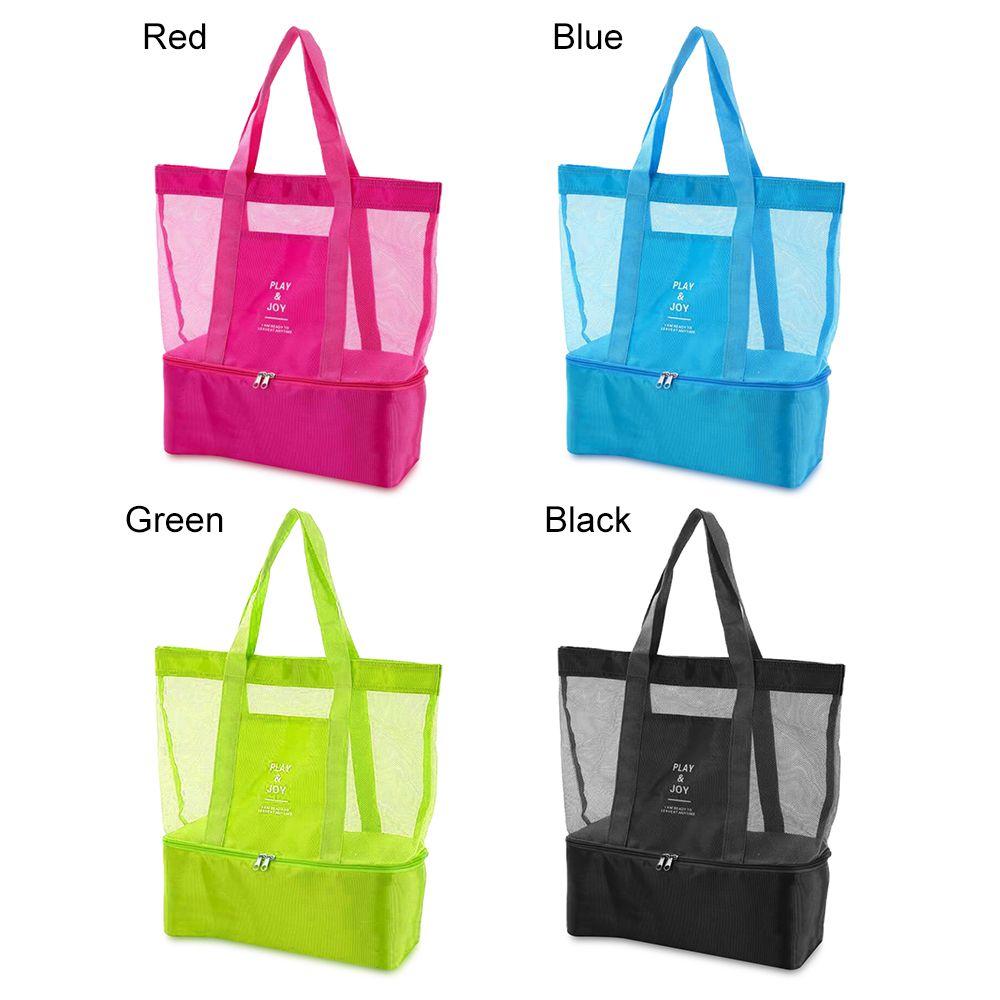 Сумка для ланча с термоизоляцией, сетчатая прозрачная сумка для закусок, сумка для хранения мелочей, сумки для пикника и пляжа