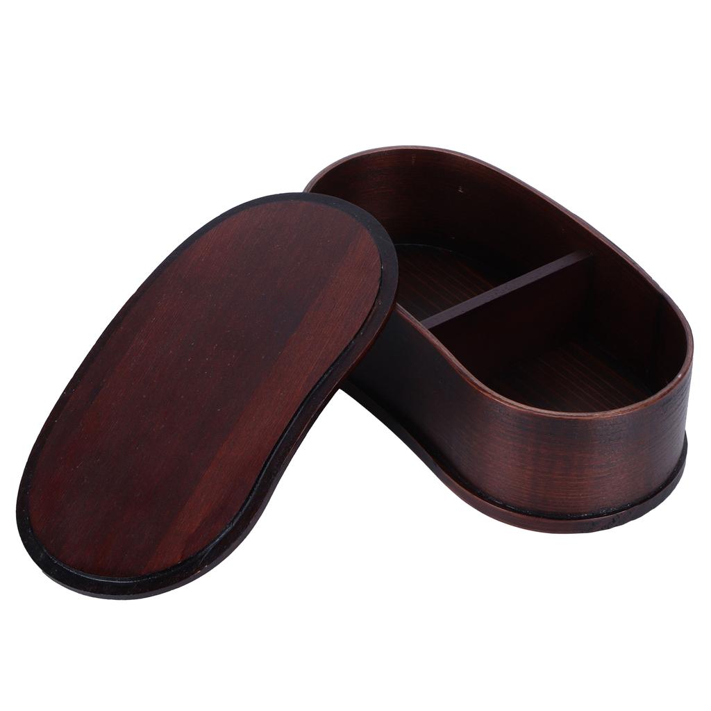 Портативный набор ланч-боксов Японский деревянный контейнер для хранения еды для дома, пикника 17x9см Расписанный