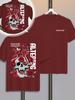 Unisex Deadly Rose Skull Snake Graphic T Shirt Double Sided Print Oversized Short Sleeve Tees Vintage Gothic Streetwear Punk Back