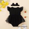 Summer Patchwork Mesh Sleeveless Romper for Baby Girls - Bestseller Triangle Bodysuit