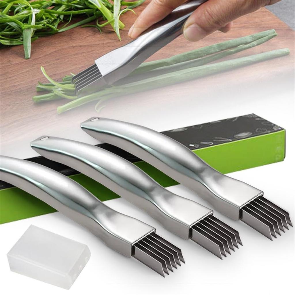 Нож для измельчения шелка, улучшенный нарезанный зеленый нож из нержавеющей стали, кухонный нож для резки овощей, острый нож для измельчения зеленого лука