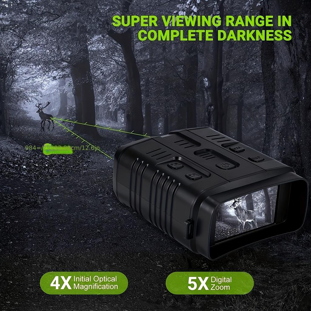 R19 Digital Night Vision Binocular 4K 1080P 3W Infrared Goggles with Recorder 984ft Viewing Range for Full Darkness Hunting and Camping HD LCD Screen
