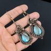 Ларимар драгоценный камень ручной работы серьги из чистой медной проволоки ювелирные изделия на День памяти