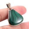 Натуральный драгоценный камень малахит из стерлингового серебра 925 пробы Подарочный двухцветный кулон 1,4 дюйма f2t31