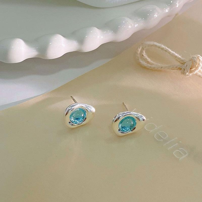 Многоцветный стиль нерегулярные серьги нишевый дизайн легкие роскошные цветные камни серьги для женщин