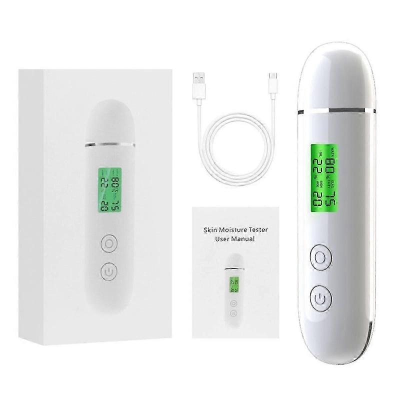 Тестер влажности кожи Умный тестер воды и жира ЖК-дисплей Измеритель влажности кожи лица Детектор флуоресцентных агентов