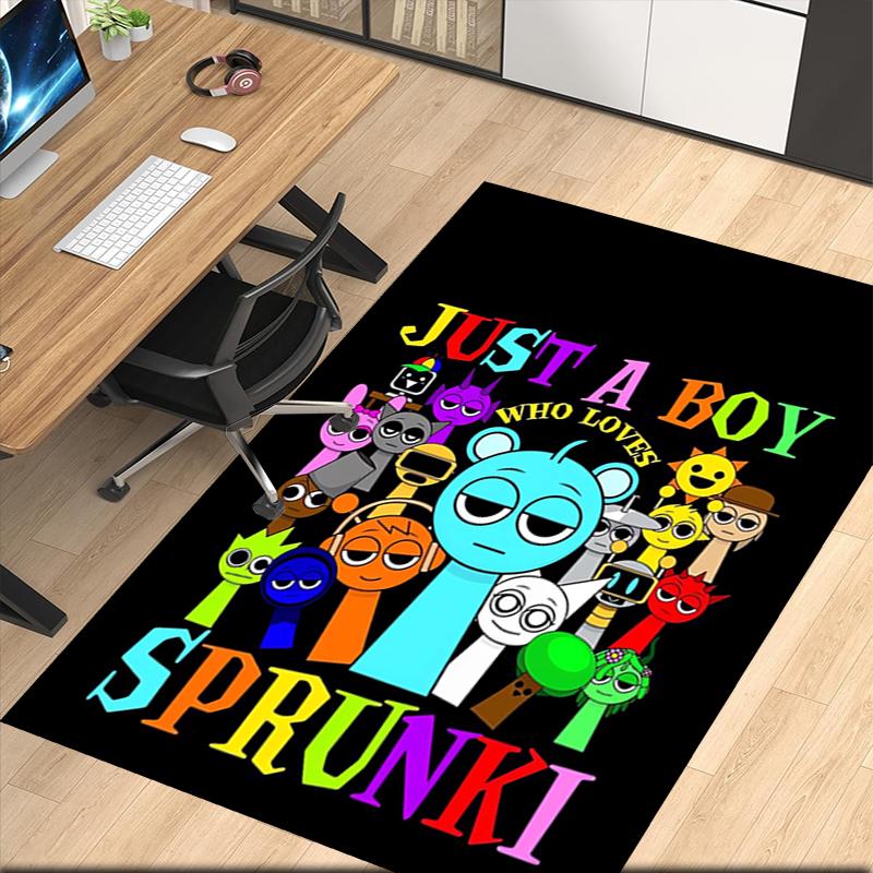 Sprunki Printed Carpet, for Office Chair Living Room Bedroom Kitchen Room Decor Gifts.