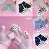 1Pair Anti Pilling Student Cute Fashion Winter Minimalist Warm Gloves Writing Acrylic Gift Touchscreen Gloves