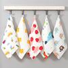 5Pcs Six Layers Gauze Multi-size Baby Towel Highly Absorbent Cotton Soft Square Towels Cartoon Print Kids Handkerchief