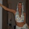 Summer Metallic Sequin Crop Top For Women Streetwear Fashion Statement
