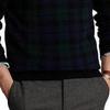 Polo Ralph Lauren FW22 Plaid Crew Neck Pullover Sweatshirt Men Sweatshirt Dark-Blue 710878845-001