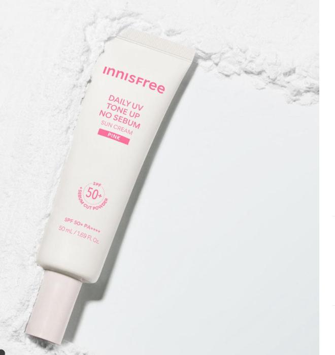 Innisfree Ежедневный УФ-крем с эффектом тонирования Pink SPF50+ PA++++ 50 мл – Осветляющий тонирующий солнцезащитный крем