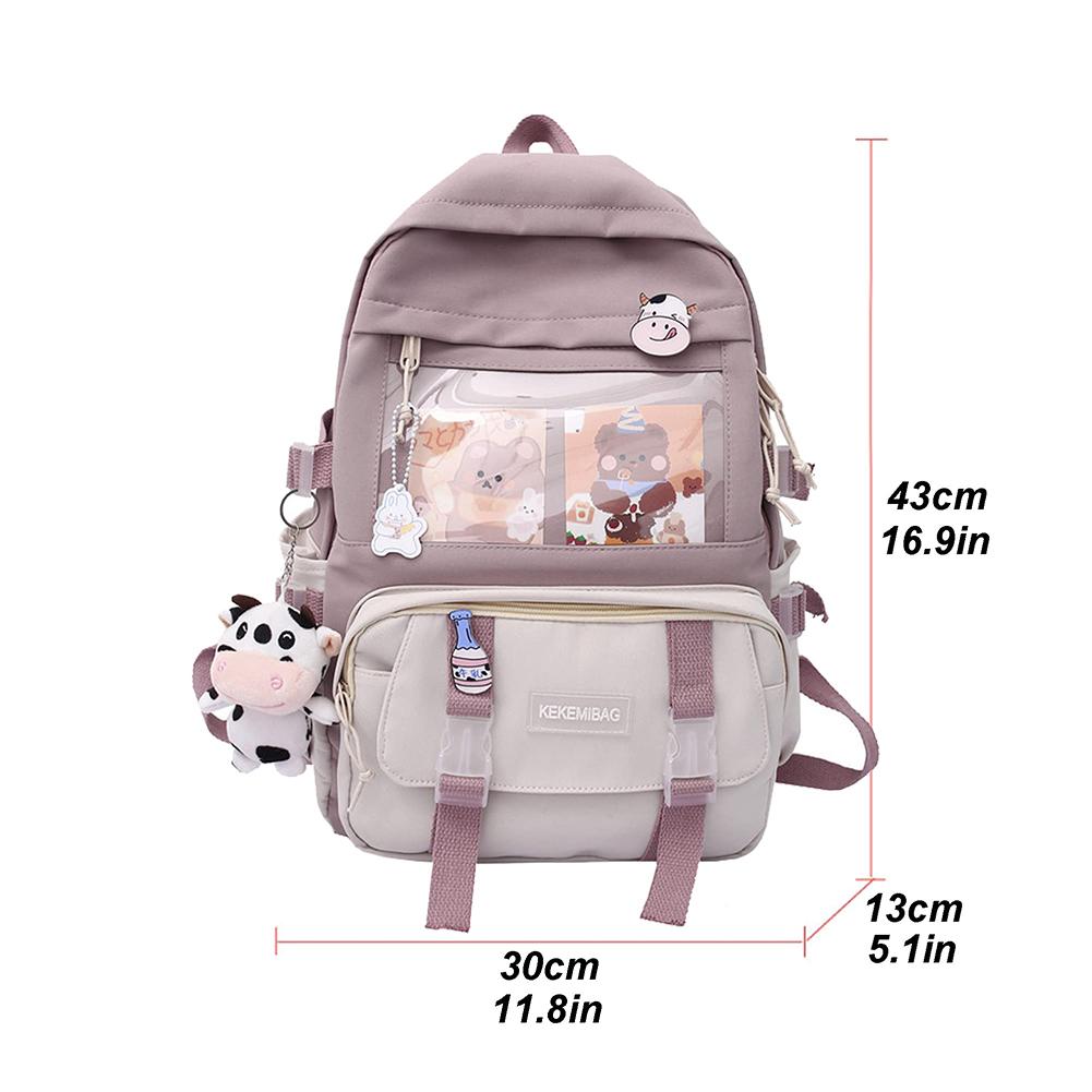 Preppy Style Large Capacity Students School Bags Casual Canvas Female Backpack Fashion Patchwork Women Knapsack with Card Badge