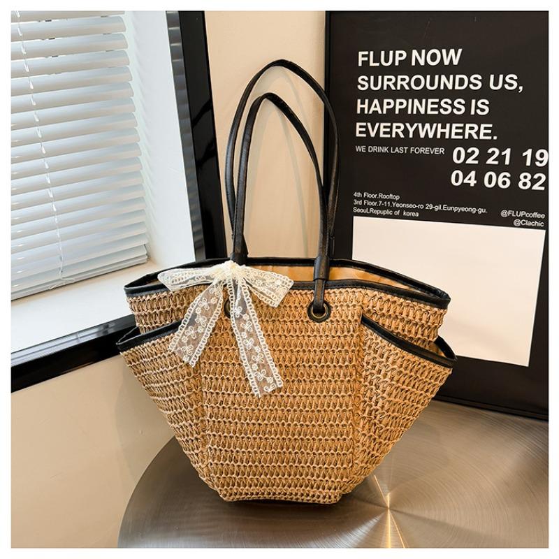 Новая соломенная сумка плетеная сумка модная сумка большая вместимость сумка для поездок сумка-тоут пляжная сумка большая вместимость