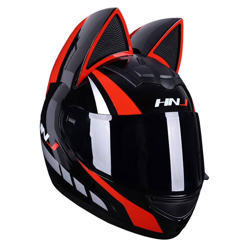 HNJ Мотоциклетный шлем Casco Moto Шлем для бездорожья Съемные кошачьи ушки Четыре сезона Дышащий Мотокросс Мотоциклетный шлем Мужской Женский