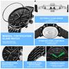 STARKING Luxury Men Quartz Watch Waterproof Luminous Sports Watches Date Chronograph Watch Stainless Steel Strap Gifts for Men
