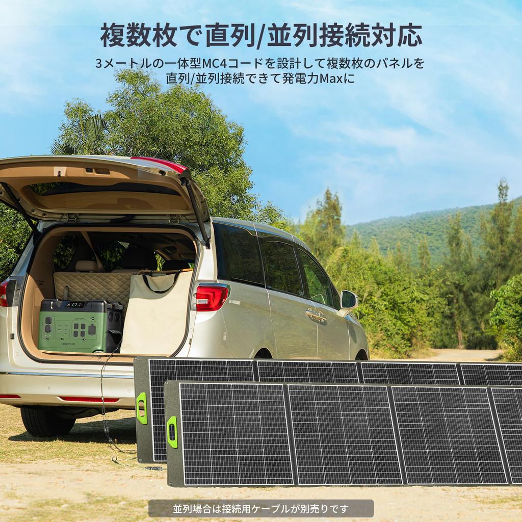 Солнечная панель EENOUR 400 Вт, складная, рабочее напряжение, высокая мощность, материал ETFE, монокристаллический кремний, разъем MC4, высокая эффективность преобразования, солнечная энергия