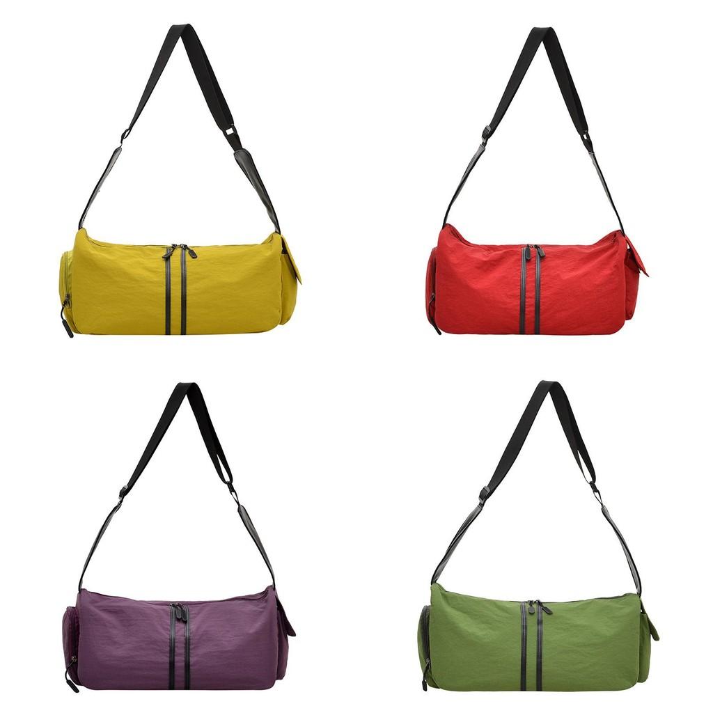 Simple Solid Color Striped Large Capacity Women Shoulder Bag For Daily Use