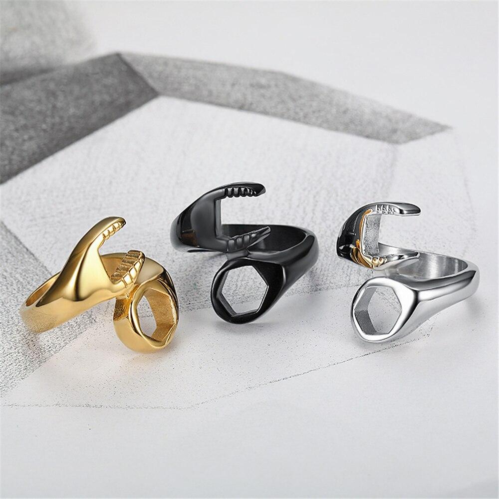 Креативный дизайн, высокое качество, панк-золотой цвет, нержавеющая сталь, механический ключ, кольцо для мужчин и женщин, хип-хоп, рок, байкерские украшения