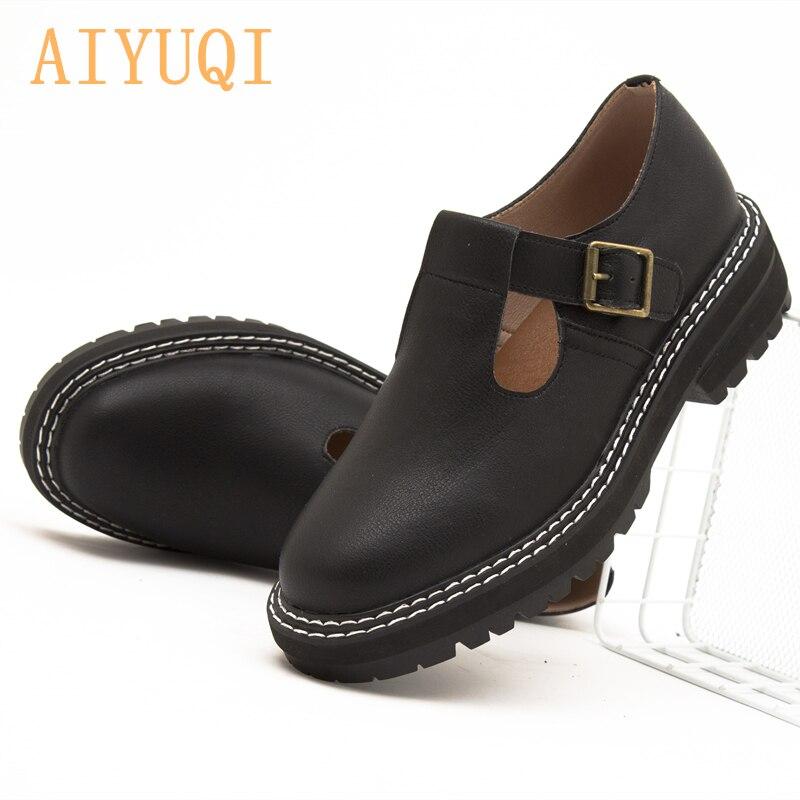 Женская обувь, весенние женские туфли-оксфорды из натуральной кожи, верхняя женская обувь, лоферы Мэри Джейн