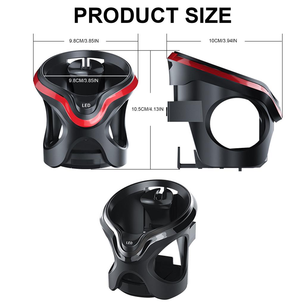 Автомобильный держатель для стакана со светодиодной подсветкой, подставка с датчиком гравитации, держатель для бутылки с водой, держатель для напитков на вентиляционном отверстии