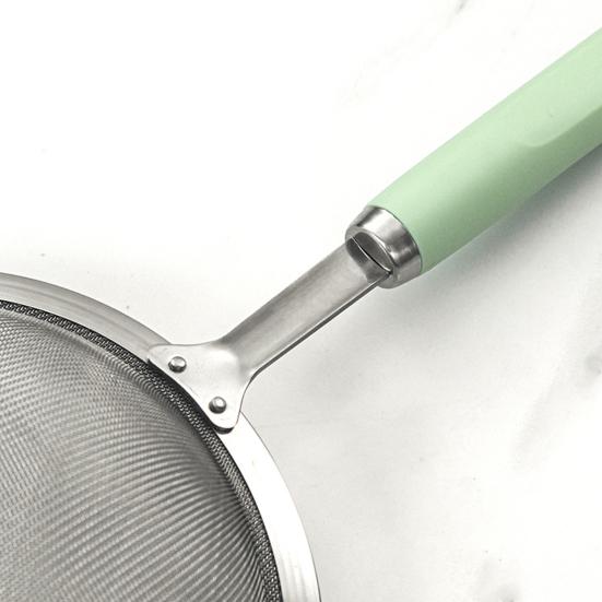 Сетчатый фильтр из нержавеющей стали 304, эргономичная ручка, мелкоячеистый фильтр, ложка, проволочный просеиватель для муки, металлический дуршлаг, скиммер, кухонные принадлежности