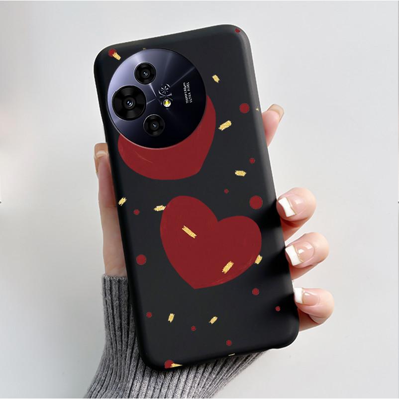 Чехол для телефона TCL 50 Pro NxtPaper 5G, Роскошный модный, с бабочкой и цветком, Черный, Мягкий ТПУ, Силиконовый, Ударопрочный, Корпус